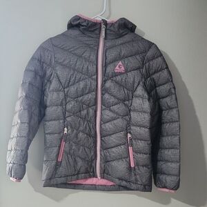 Gerry Kids Gray and Pink Puffer Jacket Size M 10-12